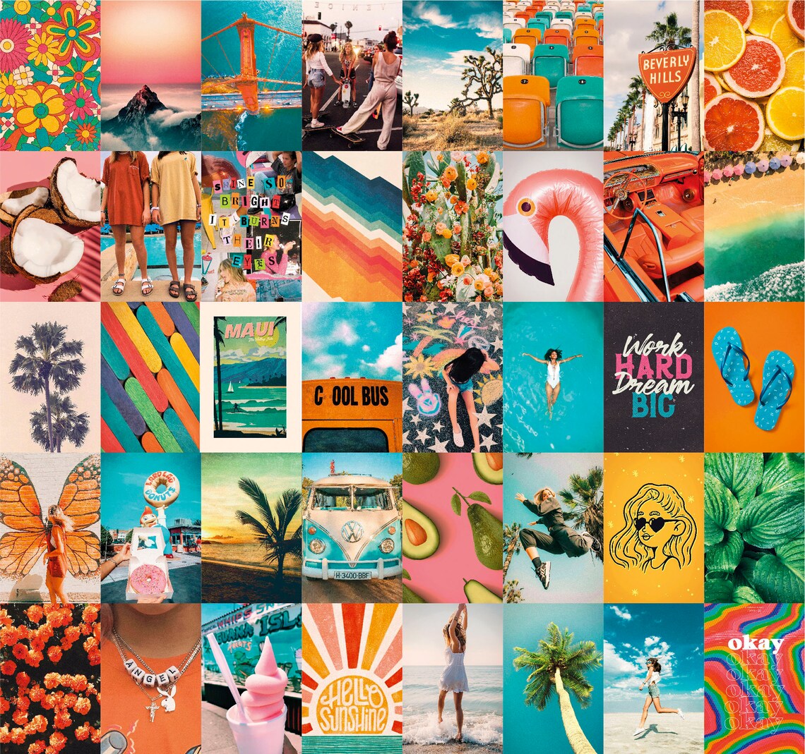 Wall Collage Kit Aesthetic VSCO Wall Collage kit Beach & Etsy