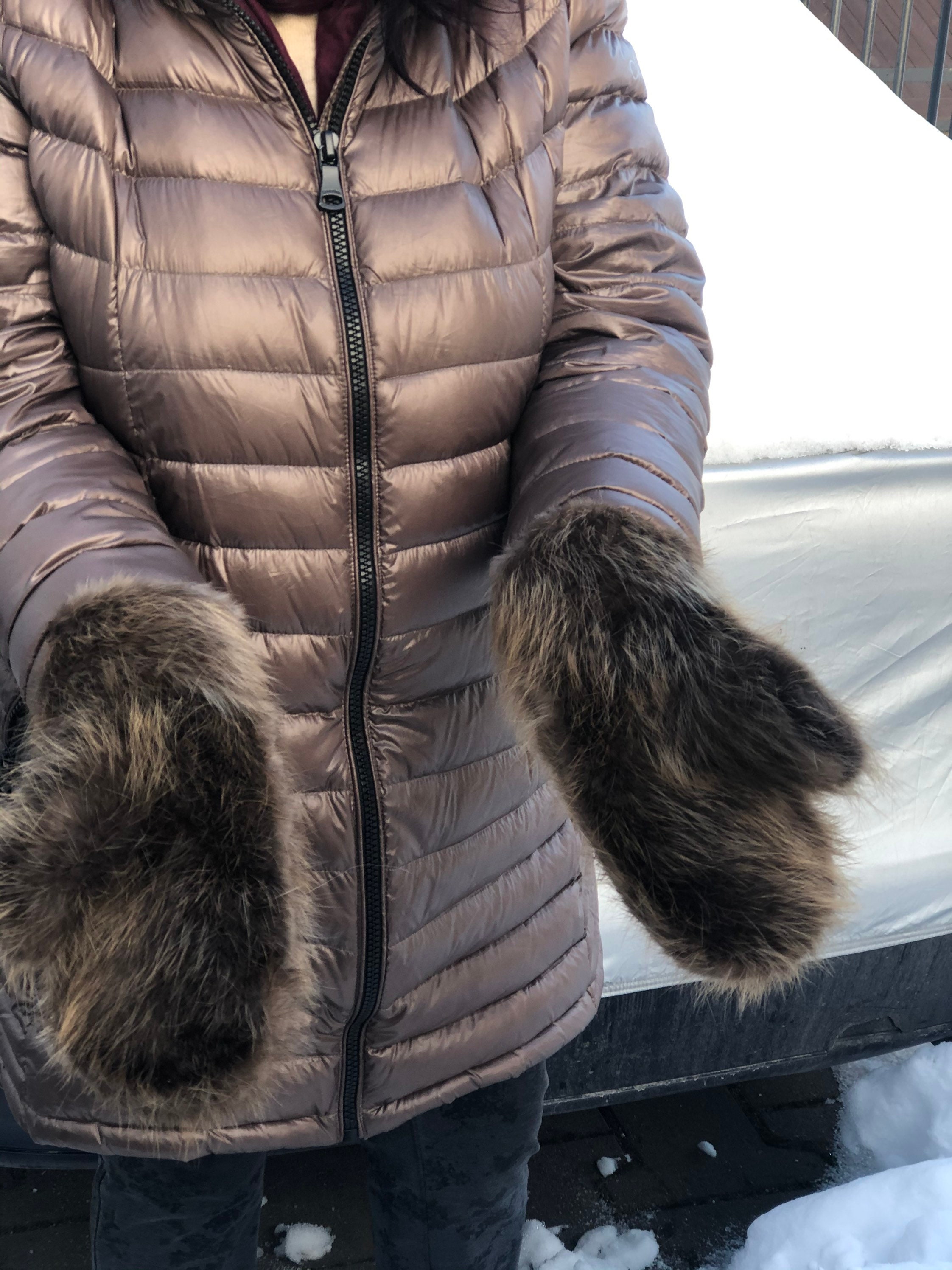 Womens Beaver Double inner and Outer Gloves Super Warm Fur Etsy UK