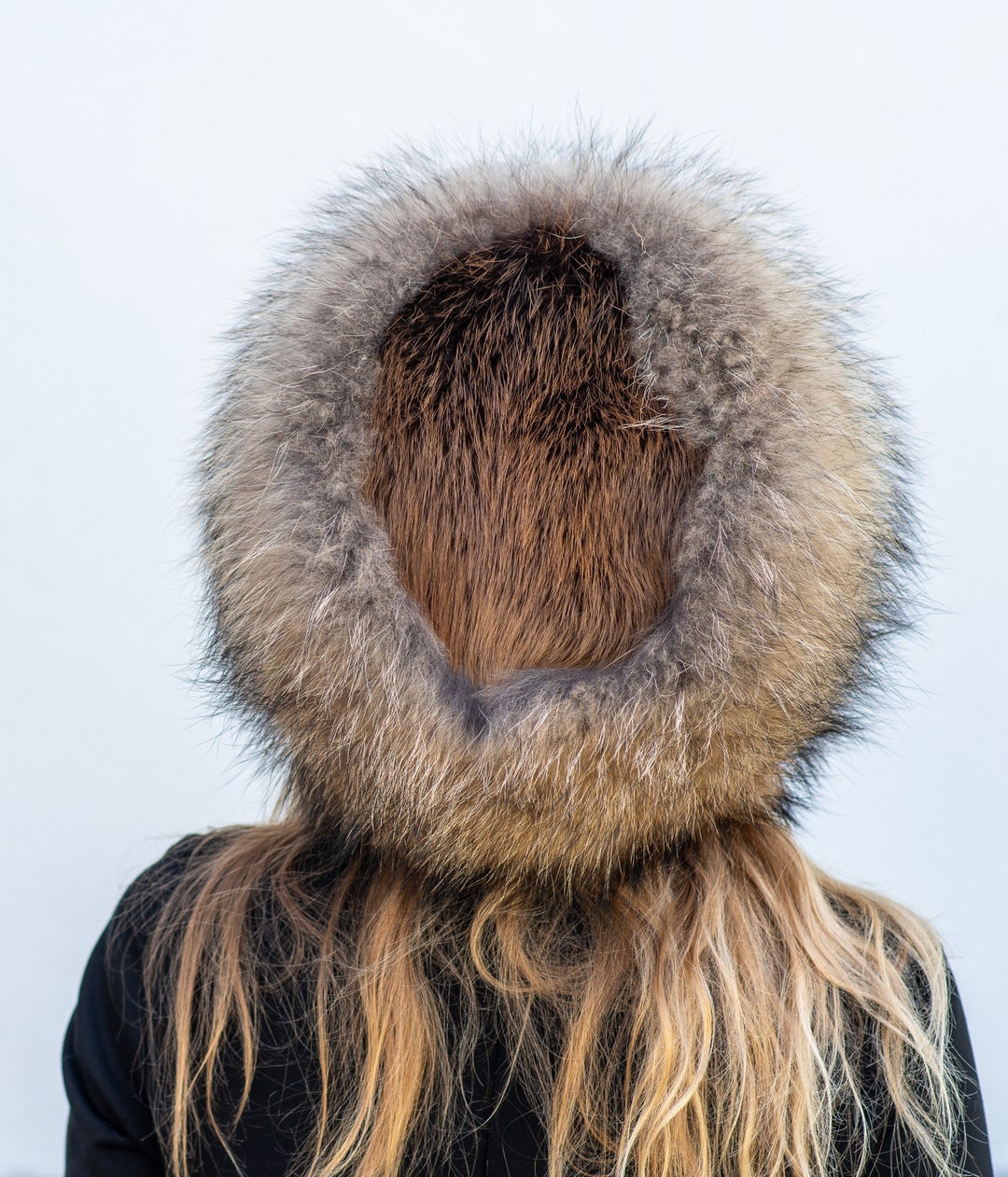 Raccoon Fur Whole Hat Beaver on Top Hat Unisex Fur Royal SAGA Natural ...
