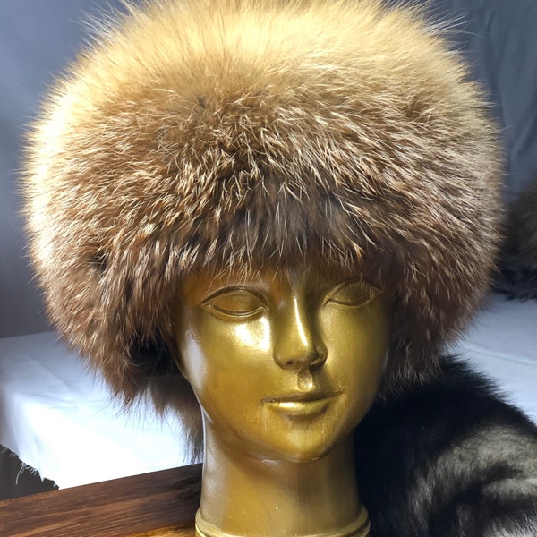 Red Fox Hat  WITH TAIL Unisex   Size 57CM Circumference  Fur Royal Furry SAGA