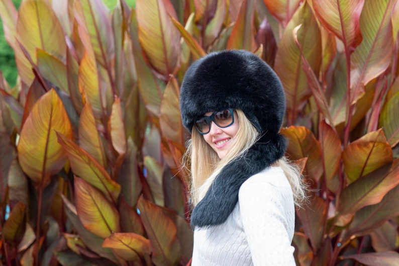 Natural Silver Fox / fox Hat WITH TAIL Unisex Fur SAGA image 2