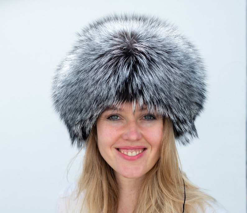 Natural Silver Fox / Fox Hat WITH TAIL Unisex Fur SAGA Etsy