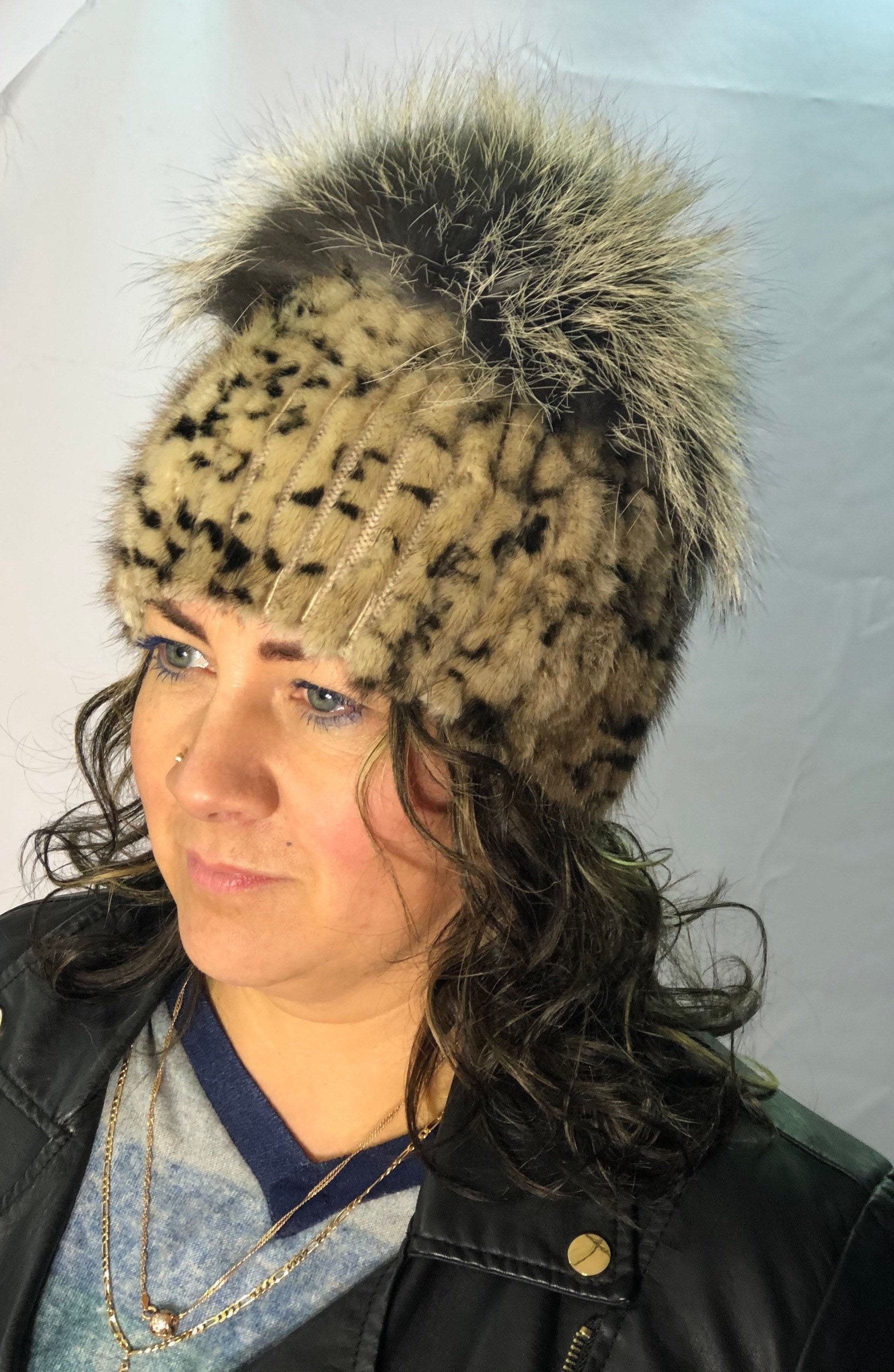 Cross Mink Fur Hat - Etsy
