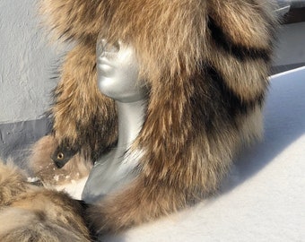 Baltic Face Full Raccoon Pelts Natural Hat Trappers Ushanka Finnraccoon Fur Royal  SAGA Pilot Ushanka Aviator