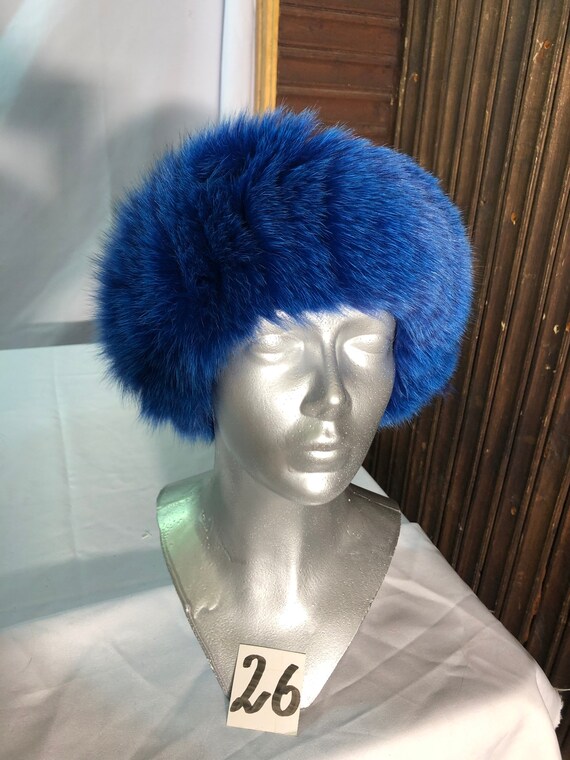 Natural Mink Fox Beaver Weave/knit Wool / Cotton Headband  display picture 3