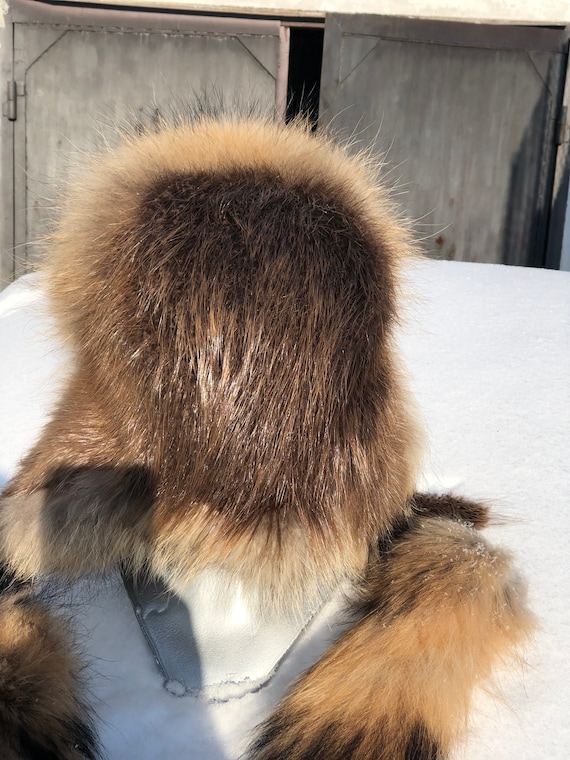 Accessories Hats & Caps Winter Hats Unisex Natural Beaver Rear Raccoon Front Trapper’s Hats SAGA Scandinavian  Pelts  Fur Royal Furry SAGA 