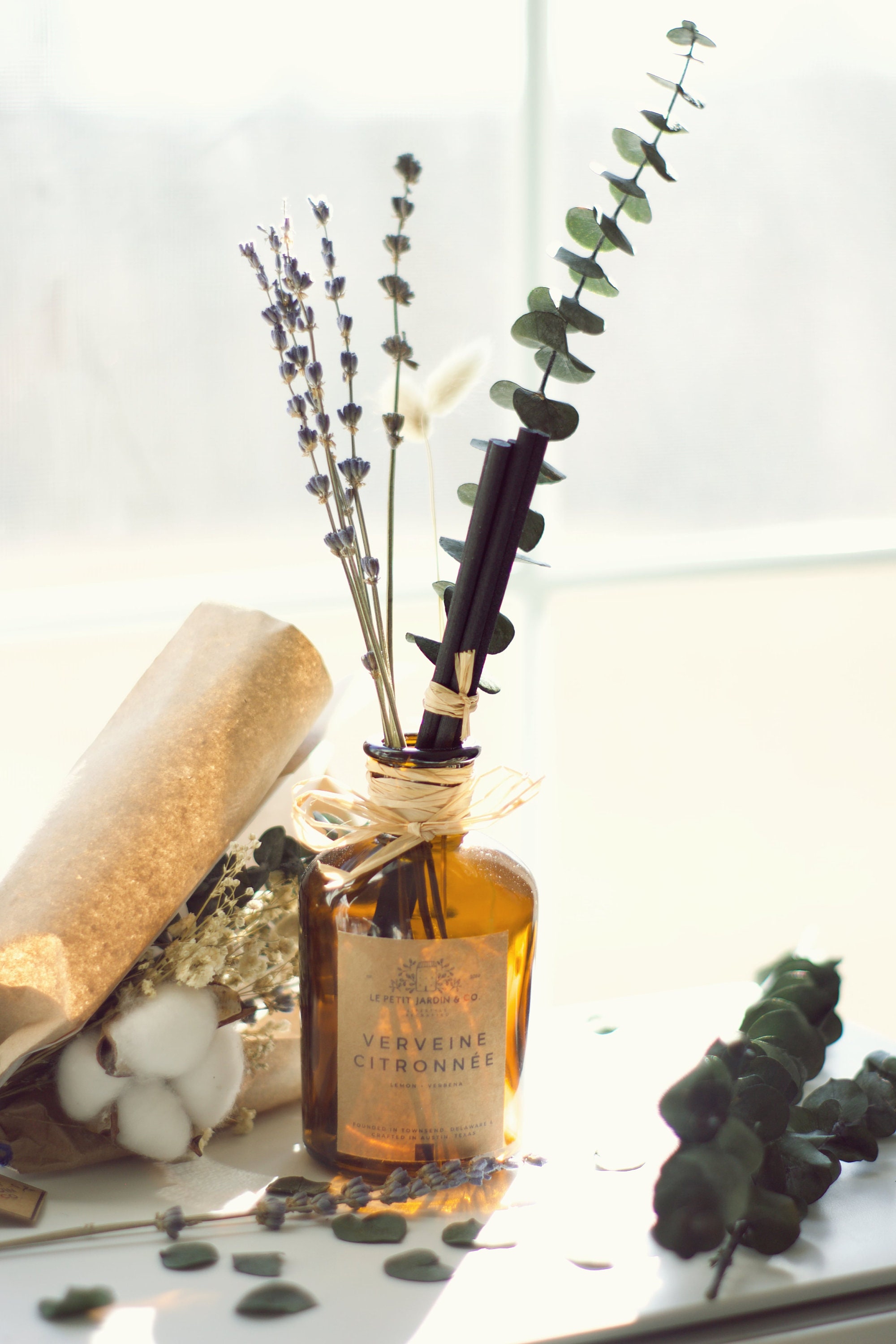 Dried flower Reed Diffuser Lavender & Eucalyptus Floral Home Etsy