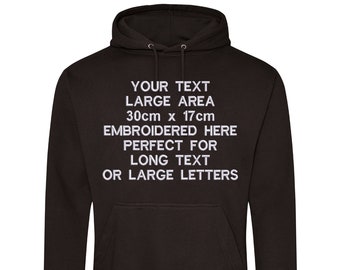 Your LARGE TEXT Embroidered - Personalised Hoodie