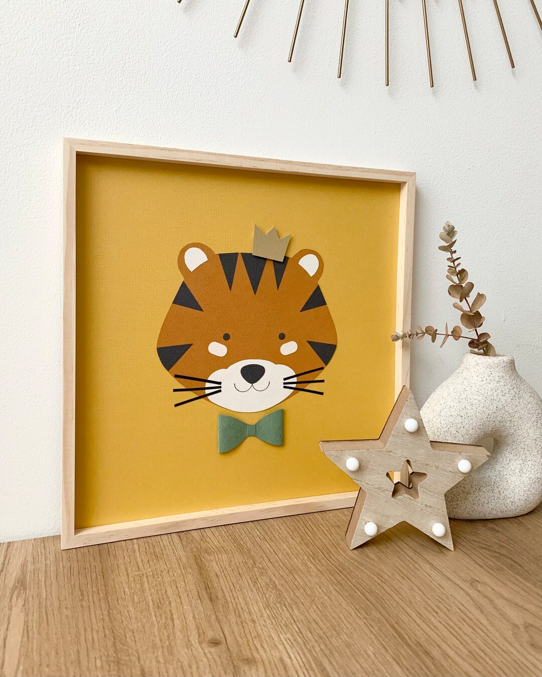 Children's Room Frame Tiger Savannah Decor Painting Etsy