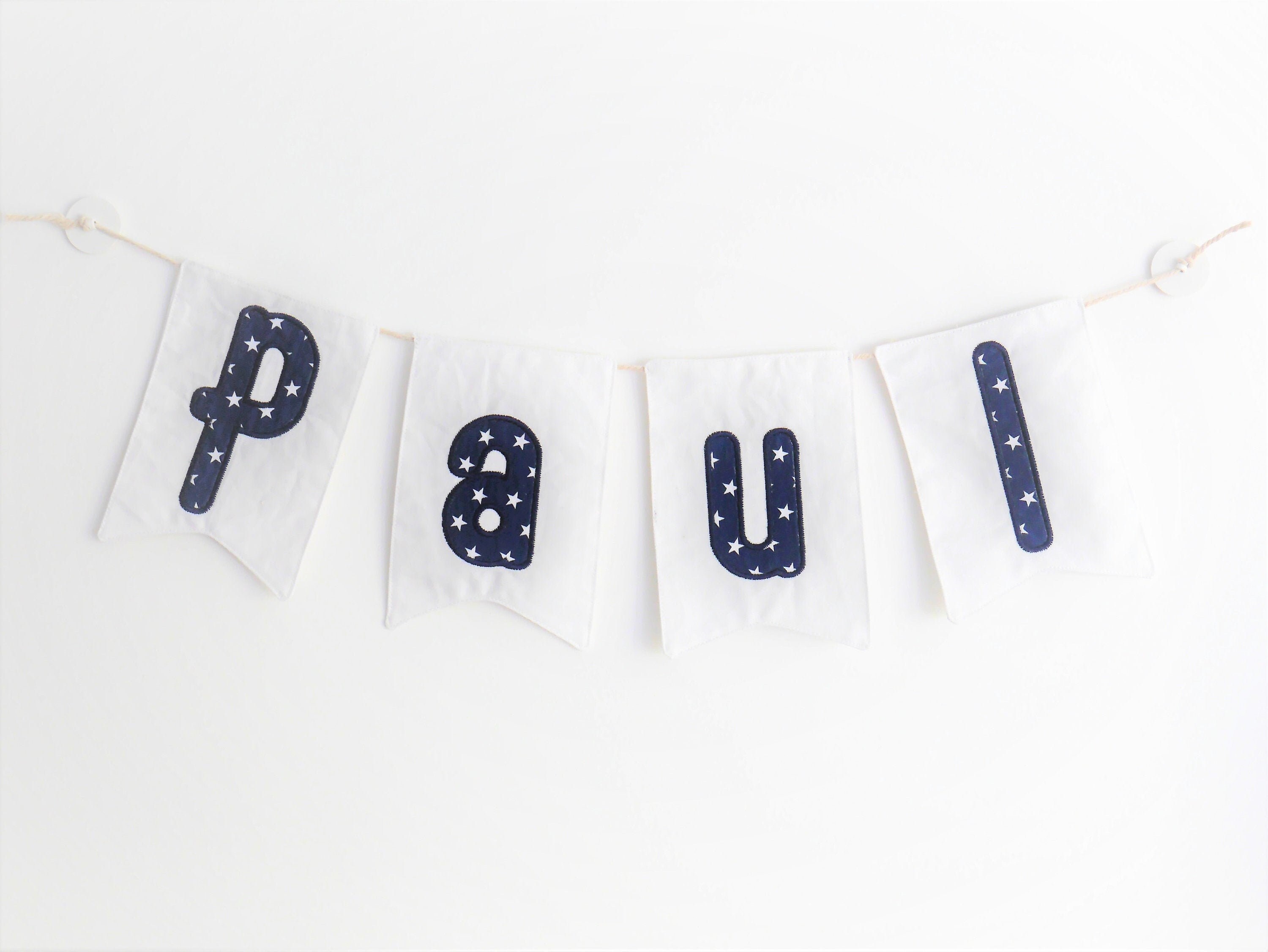 Guirlande de Fanions avec Prénom Brodé