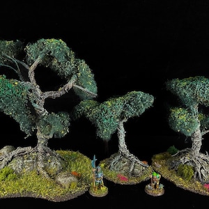 Detailed Large Trees, handcrafted Forest Scatter Terrain, for Dnd or Tabletop RPG Wargaming (perfect for D&D, Pathfinder, 40k, and more!)