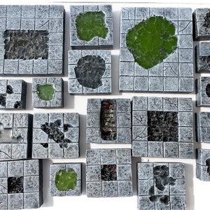 Reversible Terrain Tiles, Painted with Multiple Style Options for Tabletop RPG and Wargaming (great for D&D, Pathfinder, and more!)