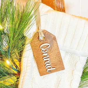 Personalized Wood Tag for Christmas Stocking | Wood Stocking Tag | Christmas Stocking Tag | Custom Christmas Stocking Tag | Stocking Name