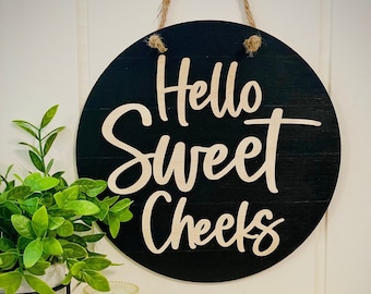Hello Sweet Cheeks Badezimmer Schild | Lustiges Badezimmer Schild | Bauernhaus Badezimmer Dekor