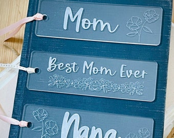 Mother's Bookmark | Personalized Gift for Mom | Acrylic Bookmark | Mother's Day Gift | Mother Appreciation Bookmark | Grandma's Bookmark