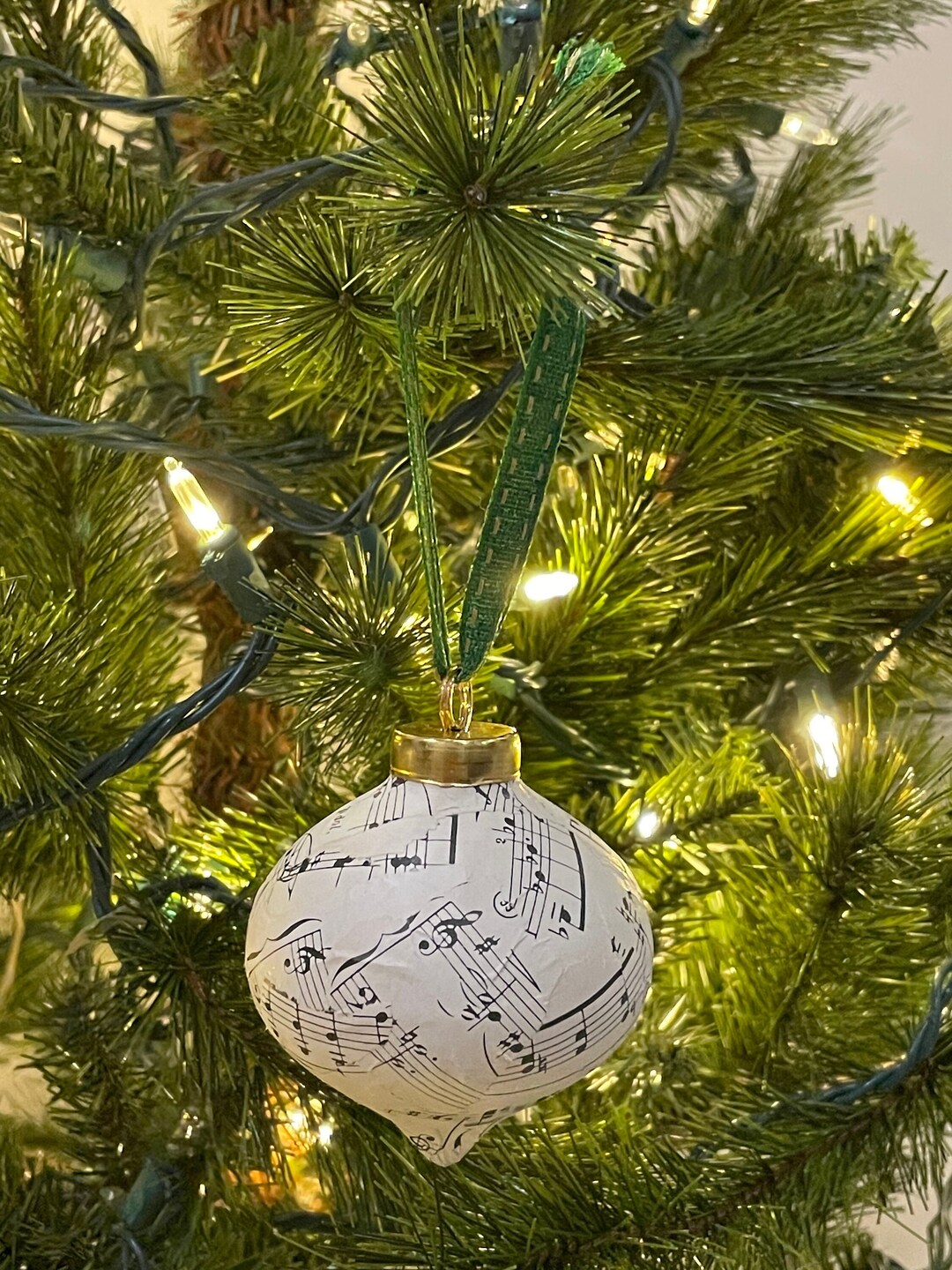 Sheet Music Ornament, Music Note Ornament, Recycled Songbook Gift