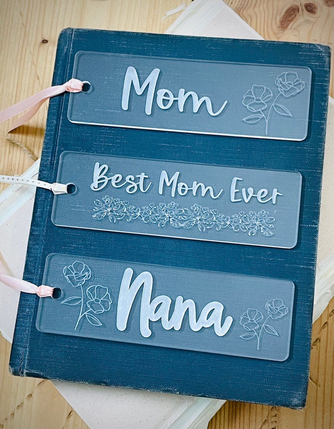 Personalized Name Acrylic Bookmark, Custom Christmas Gift, Mom