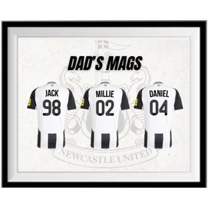Dad&#39;s Mags Personalised Digital Print, Newcastle United Gift, Father&#39;s Day Gifts