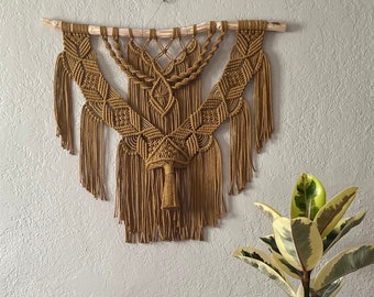 Woven Wall Tapestry | Boho Rustic Decor | Brown Layered Macrame Wall Hanging | Unique & Handmade