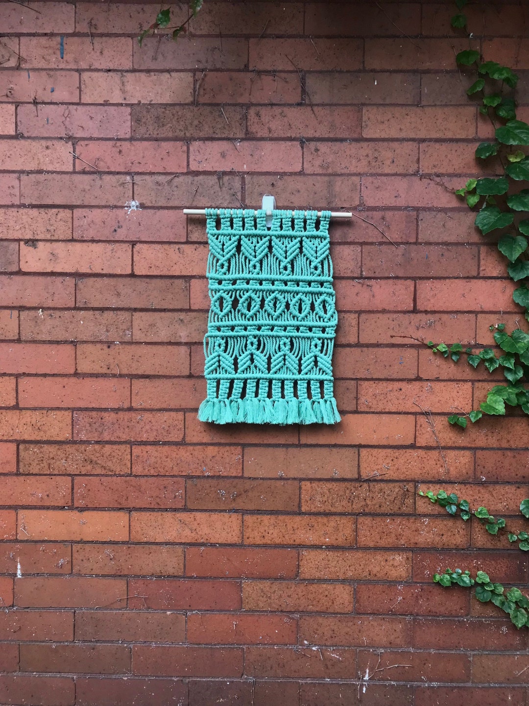 Woven Wall Decor Turquoise Macrame Art Geometric Wall Hanging Unique & Handmade Etsy