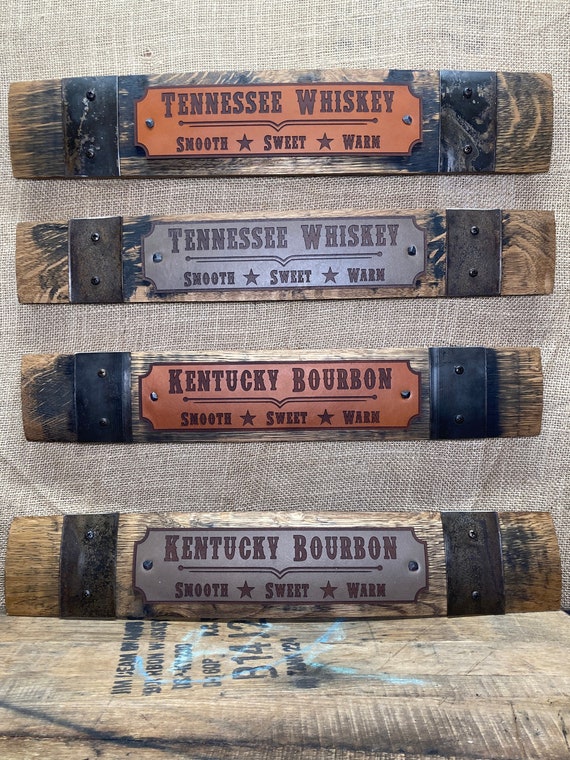 Whiskey Barrel Stave Sign: Tennessee Whiskey / Kentucky Bourbon