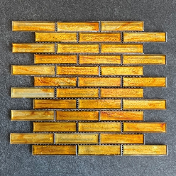1" x 4" Brick Joint Glass Mosaic Tile - EST000GT3