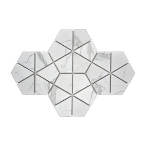 Carrara White Matt Finished Porcelain Mosaic Tile - EST000PD3