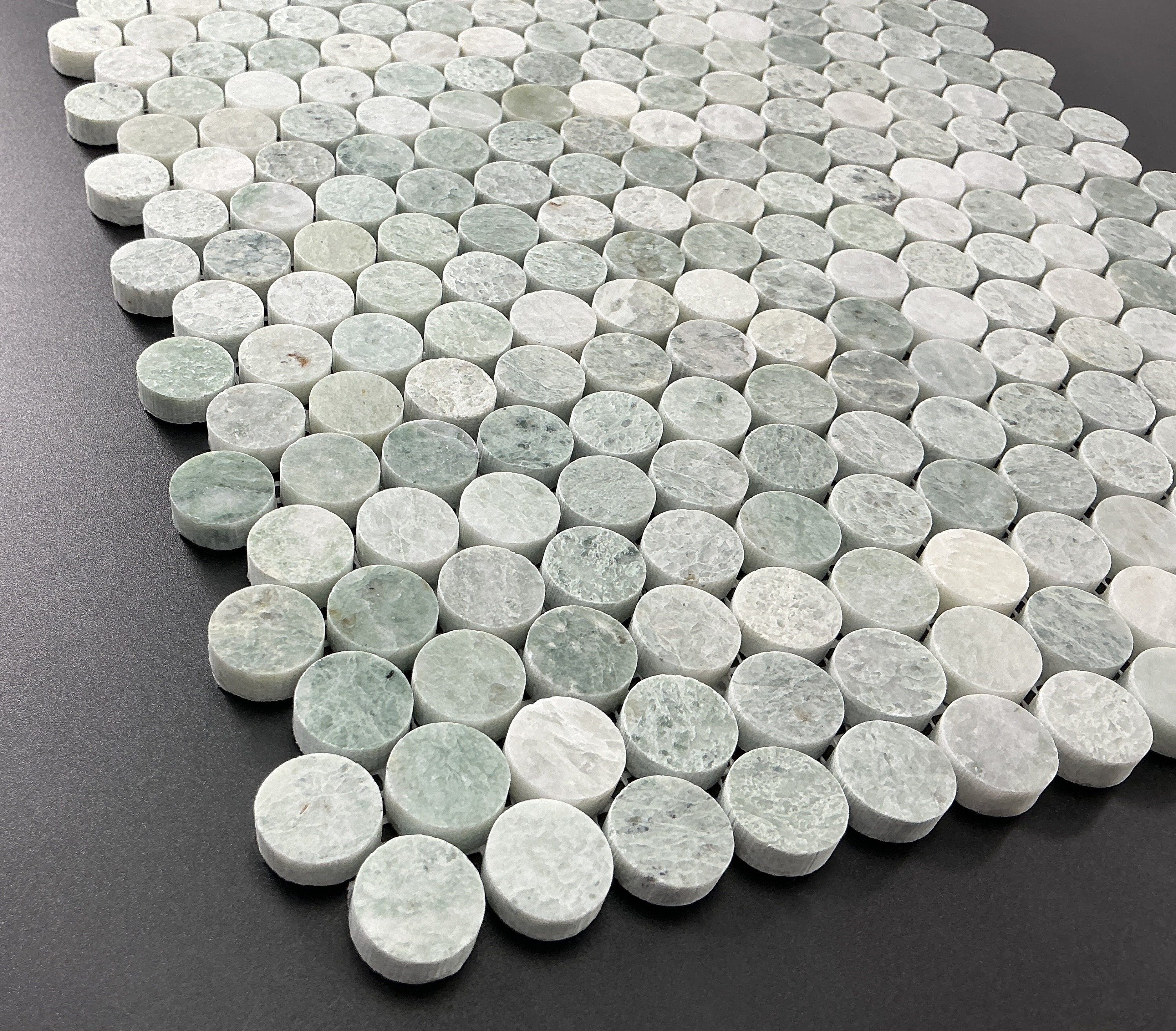 Mint Green Marble Penny Round Polished Mosaic Tile - MG72 - Etsy