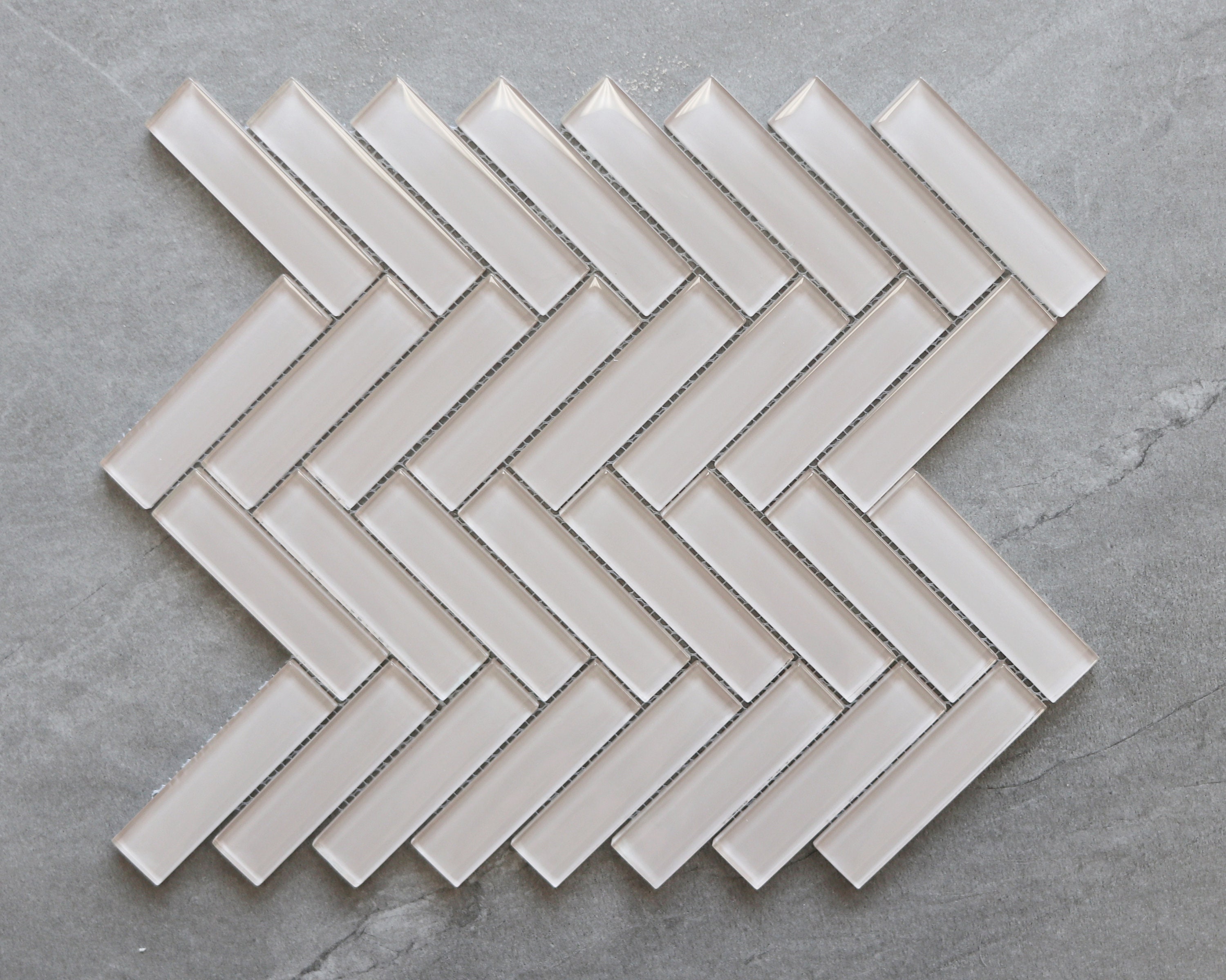 Home & Living Light Blue 1 x 4 Herringbone Linear Glass Mosaic Tile