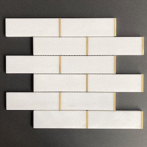 Thassos White & Gold Metal Mosaic Tile - EST000TG3