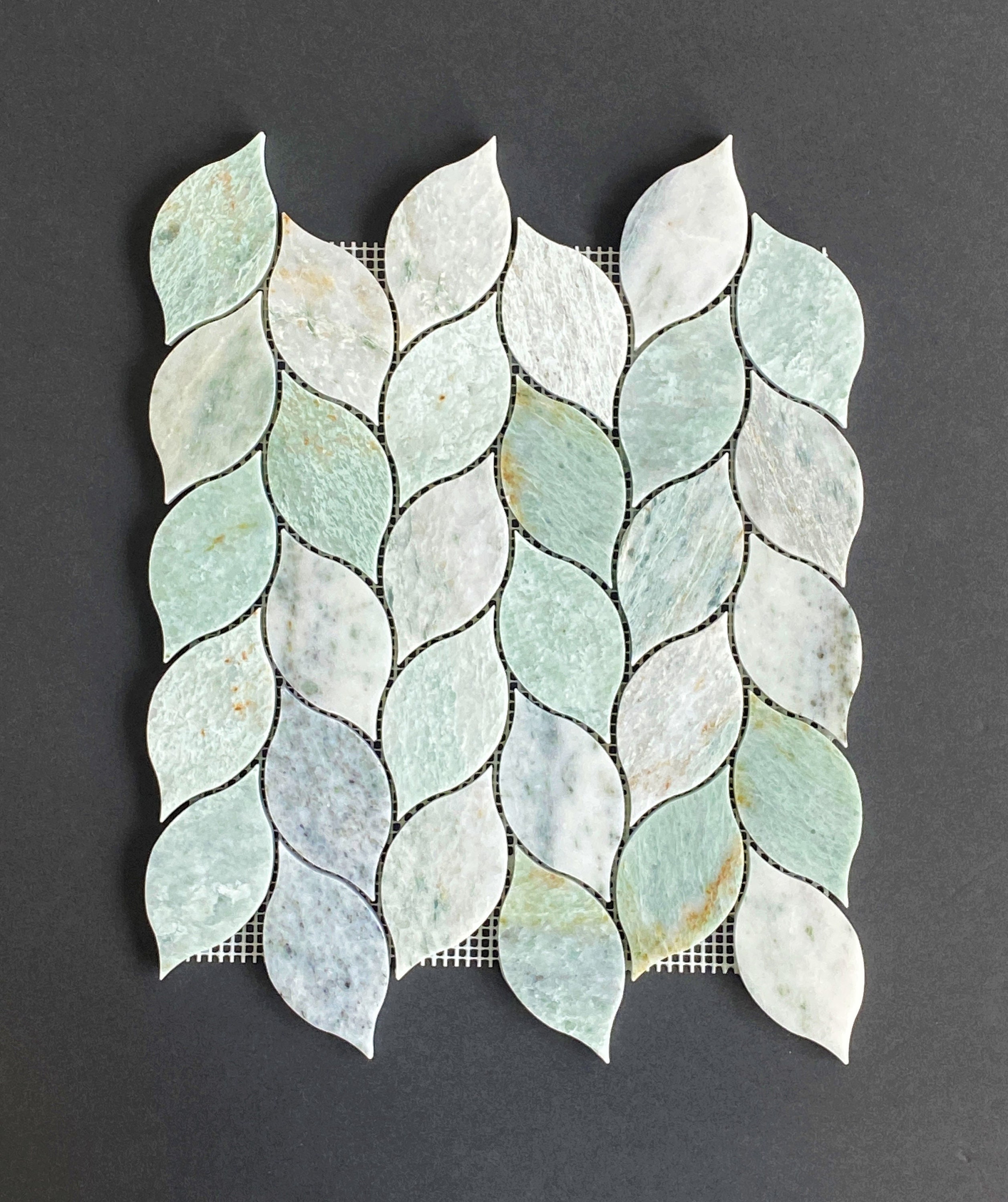 Ming Green Leaf Pattern Marble Mosaic Tile EST000MQ4 Etsy