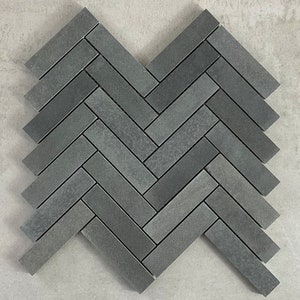 Basalt 1&quot; x 4&quot; Herringbone Mosaic Tile (Honed Finish) - EST000AB75