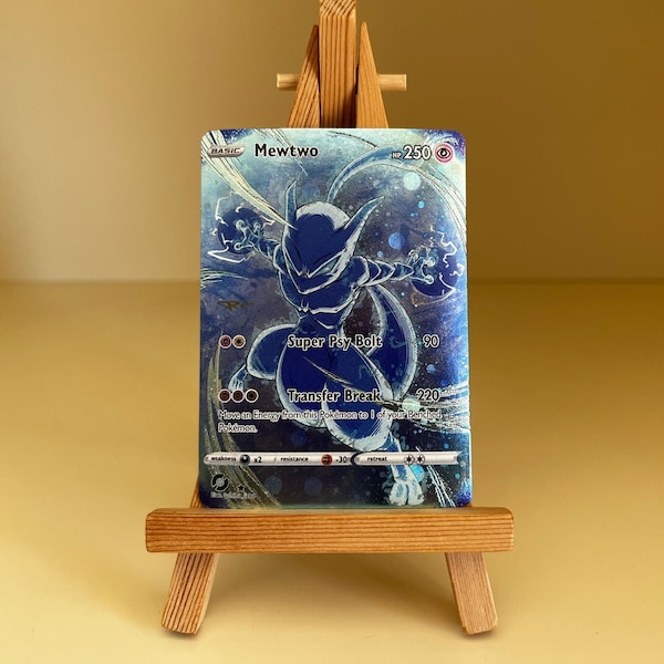 custom card orica MEWTWO FULL art relief effects cosmo holo fanart