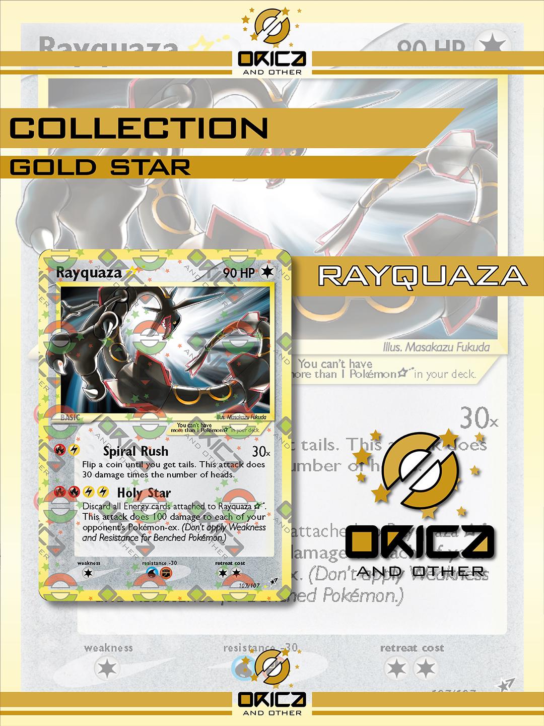 Gold Rayquaza Card - Etsy