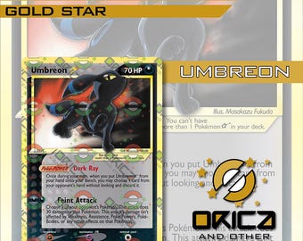 custom card orica Umbreon / Noctali / Nachtara GoldStar cosmo holo fanart - new version