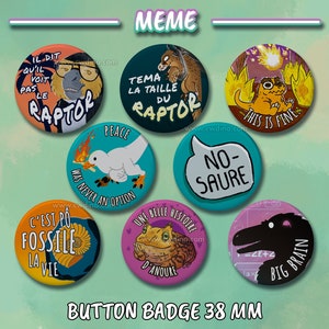 Button badge Dinosaurs Meme 38 mm