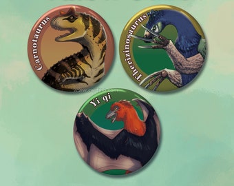 Badges Dinosaures étranges 38 mm