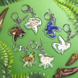 Double-sided keychain - Dinosaur Skeleton