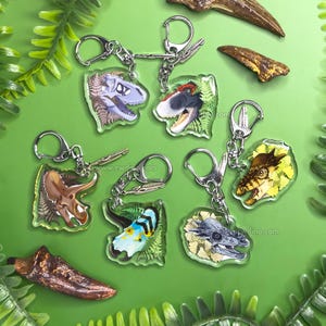 Double-sided keychain - Dinosaurs Skull