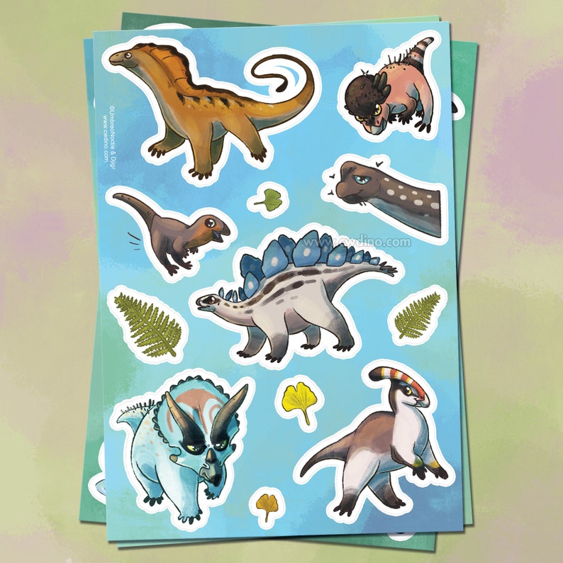 Stickers Sheet Dinosaurs and other friends image 4