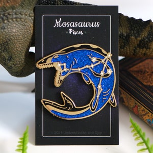 Pin's Dinosaures Constellation Mosasaure Poissons image 1