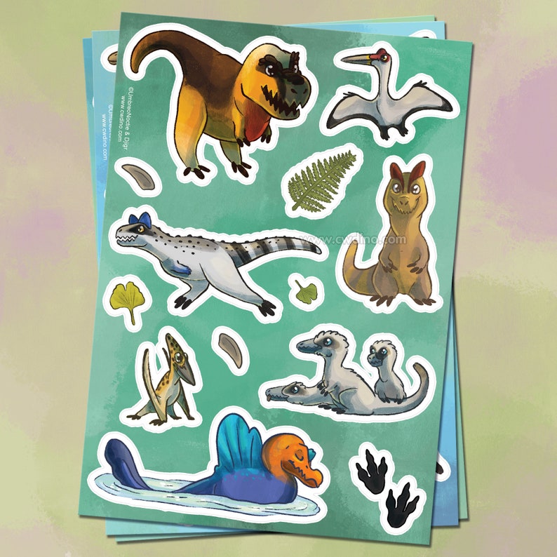 Stickers Sheet Dinosaurs and other friends image 3