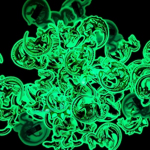 Glow in the dark stickers - Dinosaurs and fossils skeletons!