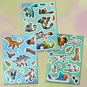 Stickers Sheet Dinosaurs and other friends image 1