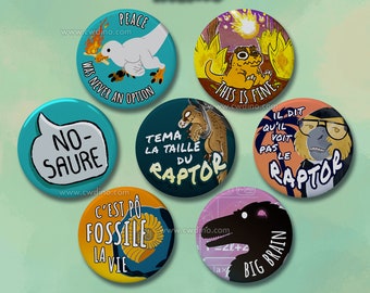 Badge Meme Dinosaures 38 mm