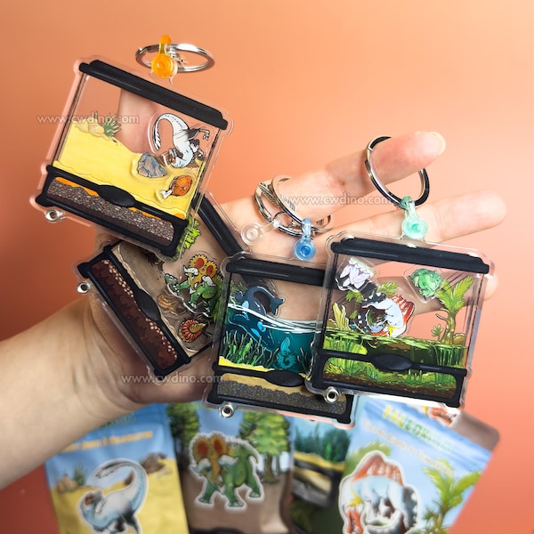 PaleoRium - your CUSTOMIZABLE Paleo-vivarium shaker keychain!