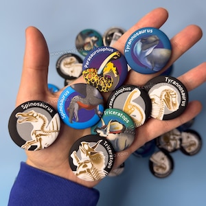 Badges ronds Dinosaures 38 mm