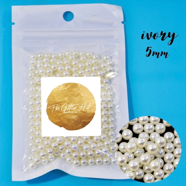 Ivory Pearls - no hole: Resin| Crafts| Beads