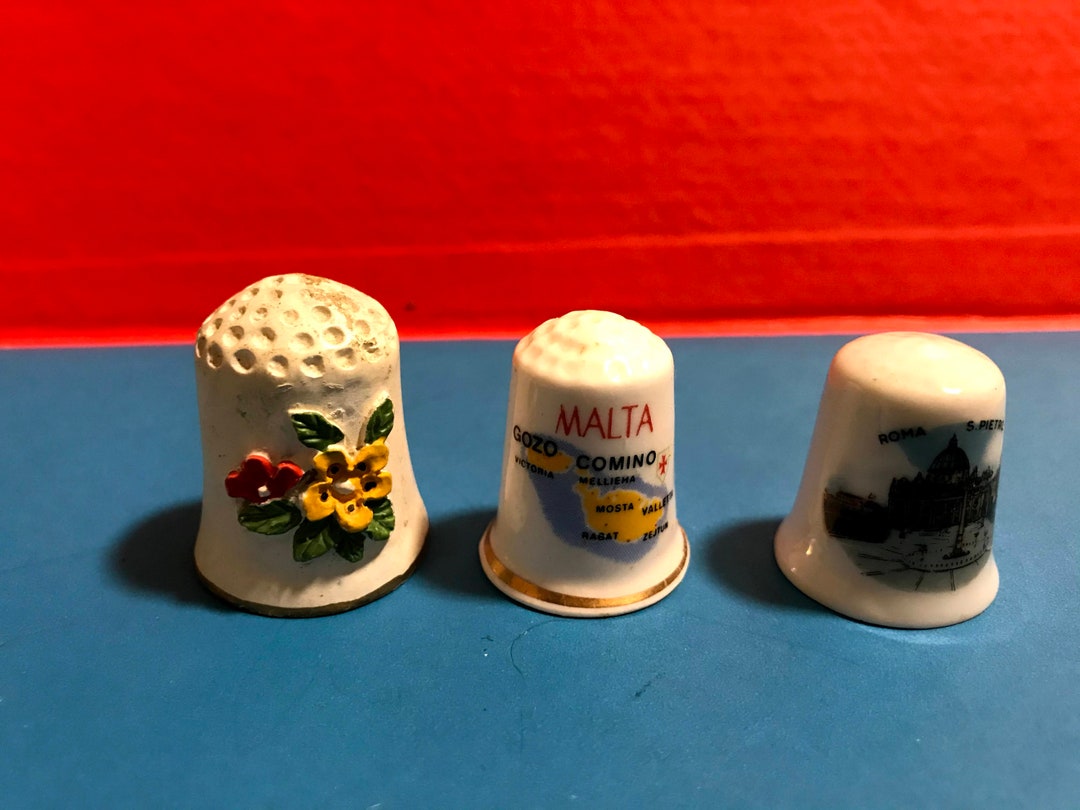 Vintage Collectible Antique Thimbles, Decorative Thimble, Porcelain Thimble, Painted Thimbles