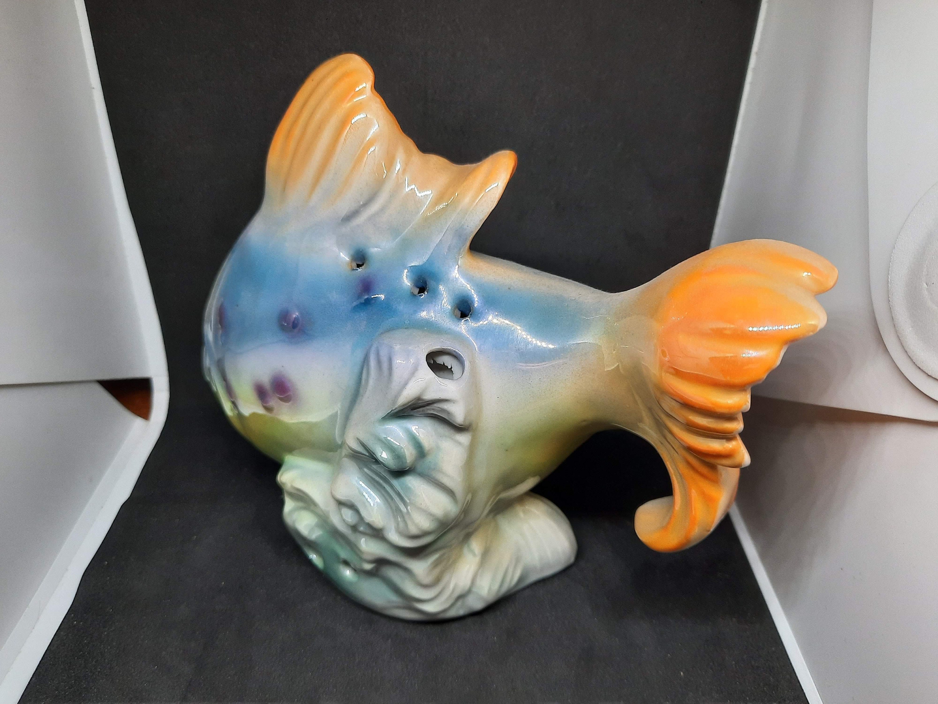 Antique Porcelain Fish Lamp GDR Very Rare Ceramic Night Etsy
